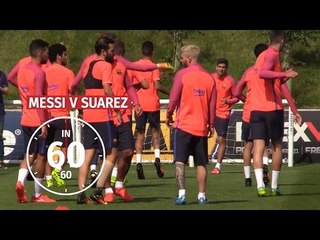 Messi v Suarez - Barcelona Duo Show Off Their Silky Skills At England HQ