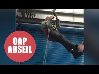 Britain's oldest daredevil has completed his latest age-defying stunt - a trial abseil