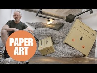 Top Scots artist has completed a unique sculpture using five tonnes of newspapers