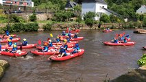 Départ des scolaires pour les 24 h Kayak Groupama Ouest-France