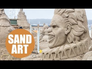 Sand artists create stunning sculptures for circus themed festival