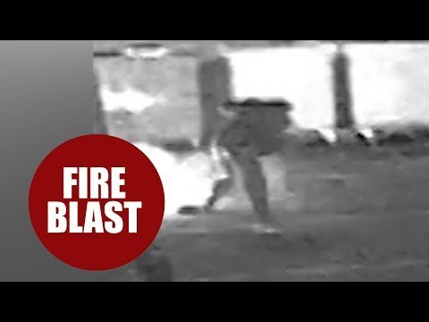 Shocking CCTV footage shows moment bungling burglar almost blew himself up