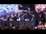 Dereck Chisora Throws A TABLE At Dillian Whyte During Explosive Pre-Fight Press Conference