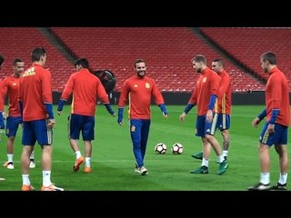 Spain Players Train At Wembley Ahead Of Their International Friendly Match With England