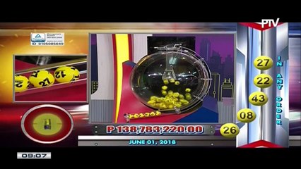 PCSO 9 PM Lotto Draw, June 1, 2018