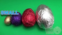 Learn Sizes with Surprise Eggs! Opening HUGE Colourful Chocolate Mystery Surprise Eggs! Part 2