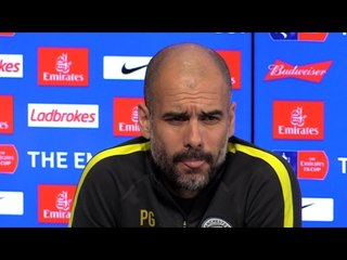 Pep Guardiola Pre-Match Press Conference - Huddersfield Town v Manchester City - Embargo Extras