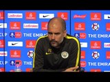 Pep Guardiola Pre-Match Press Conference - Manchester City v Huddersfield Town- Embargo Extras