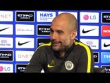 Pep Guardiola Pre-Match Press Conference - Watford v Manchester City - Embargo Extras