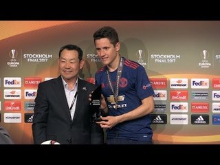 Ander Herrera Press Conference - Collects Man Of The Match Award - Man United Win The Europa League