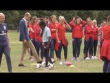 Prince William Misses Penalty As He Welcomes England's Woman's Football Team