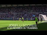 Newcastle's New Signing Joselu Scores A Screamer In Training
