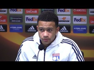 Memphis Depay Full Pre-Match Press Conference - Everton v Lyon - Europa League