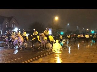 Police March Feyenoord Fans To The Etihad Stadium