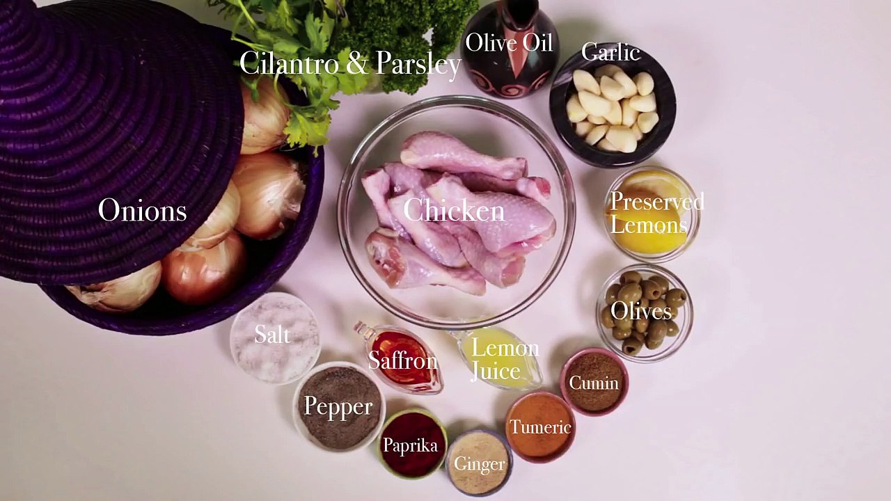 Chicken Tagine Mchermel  - طاجين الدجاج مشرمل - CookingWithAlia - Episode 409
