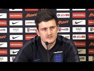 Harry Maguire Press Conference - Says Vardy Duels Push Him To Improve - Embargo Extras