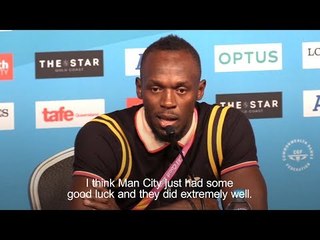 Usain Bolt Full Press Conference At Commonwealth Games - Discusses Man Utd & Man City's Lucky Season