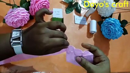 How to make easy and simple paper flower by crepe paper
