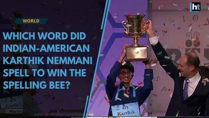 Which word did Indian-American Karthik Nemmani spell to win the Spelling Bee?