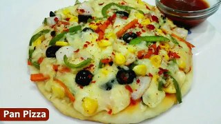 Pan Pizza || NO Yeast NO Oven Pizza recipe || Easy & Simple Method