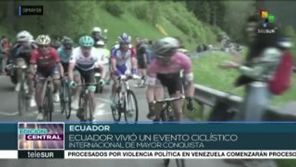 Ecuatorianos dan una cálida bienvenida al ciclista Richard Carapaz