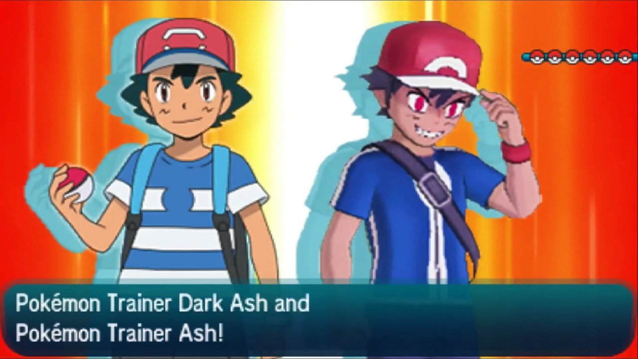 Pokemon Sun and Moon Champion Ash Vs Dark Ash and Ash