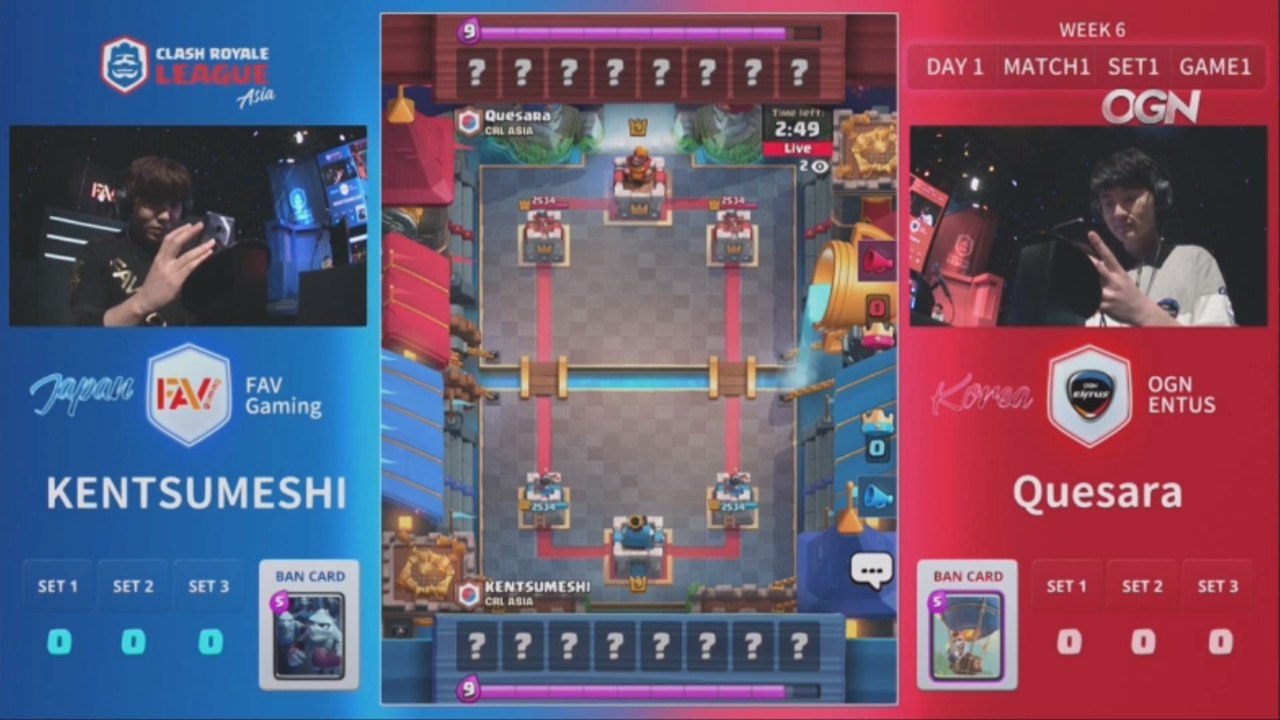 [Match 1] FAV Gaming vs OGN ENTUS 180601 - 클래시 로얄 리그 아시아 (CRL)