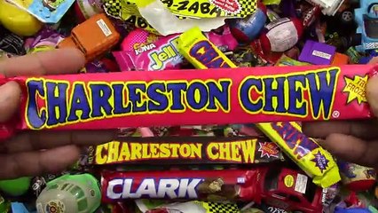 A lot of New Candy Bars Countdown & Surprise Eggs on the side