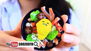 DIY迷你蛋黄哥火锅史莱姆！用鬼口水涮火锅！DIY miniature gudetama hot pot eraser slime!