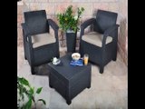[- Keter Corfu Rattan Outdoor Garden Furniture Coffee Table - Graphite  -]