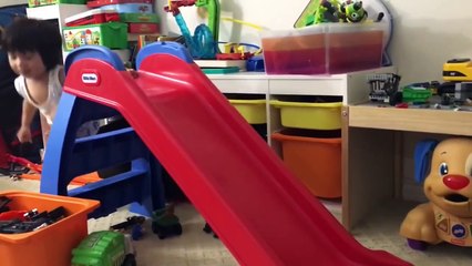 BIG Toy TRUCKS for Children - Giant Monster Truck Ramp Jump Stinky the Garbage Truck, Bruder