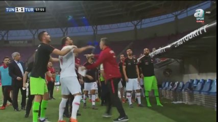 Cenk Tosun's (Turkey) straight red card against Tunisia