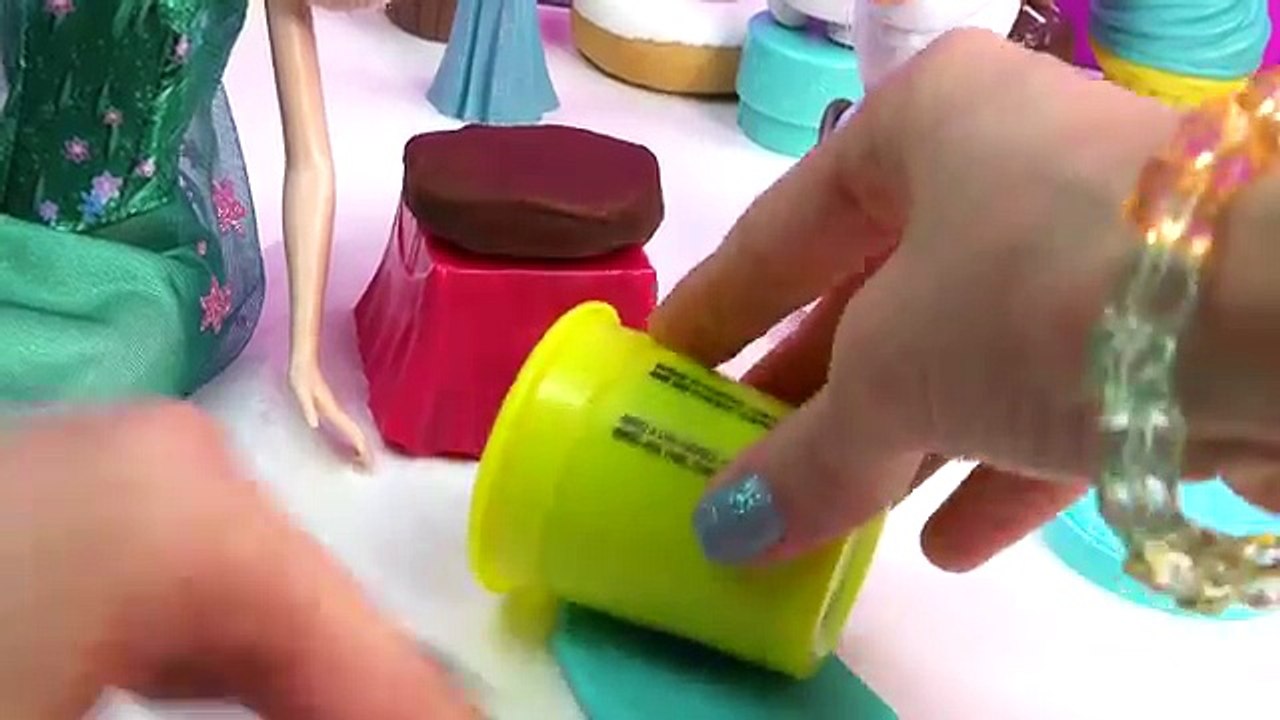 Queen Elsa Frozen Fever Princess Anna Playdoh Birthday Cake Snowman Olaf Parody Play-doh Fun