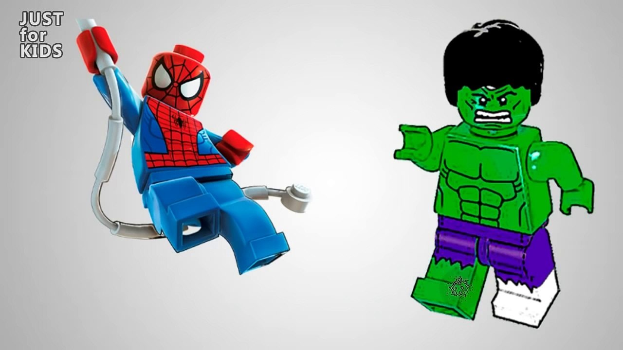 LEGO Hulk and Spiderman - Coloring Page - LETs...