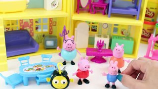 Peppa Pig Sleepover Slumber Party with Buzzbee from The Hive and Play Doh Fun