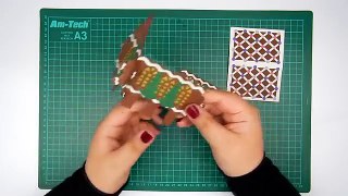 How to make a 3D christmas gingerbread house pop up card DIY (tutorial + free pattern)
