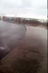 Waves at Melville Hall as Hurricane Irma affects Dominica