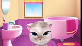 Jugando y acariciando a la tierna gatita Angela amiga de Talking Tom - Videos para niños en Español