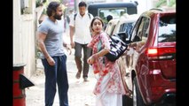 Sara Ali Khan Spotted with Dad Saif Ali Khan in Bandra