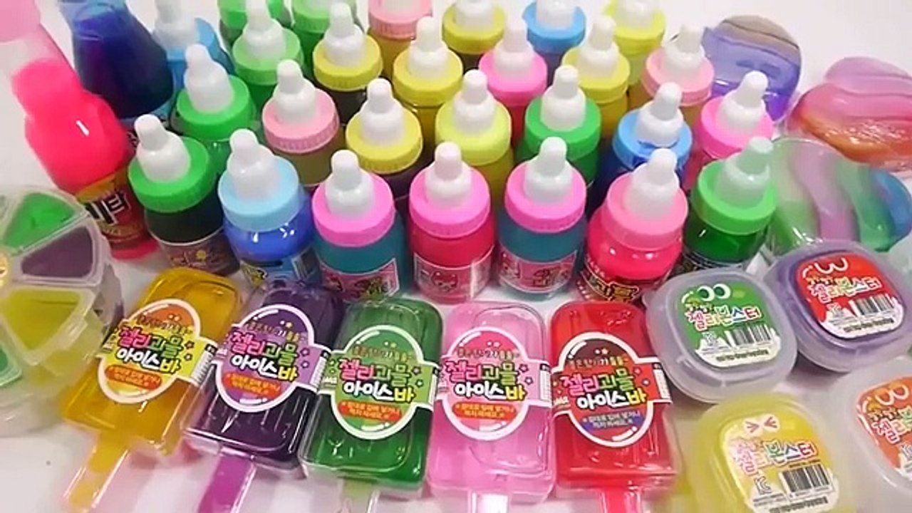 Combine All the Colors Slime 1000 Degree Knife Experiment Ball Learn Colors Slime Icecream