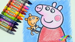Peppa Pig Coloring Pages Coloring Book Learn Coloring Peppa Pig Using Crayola Crayons Rainbow Basic