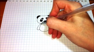 Простые рисунки #308 Мишка Панда и бамбук