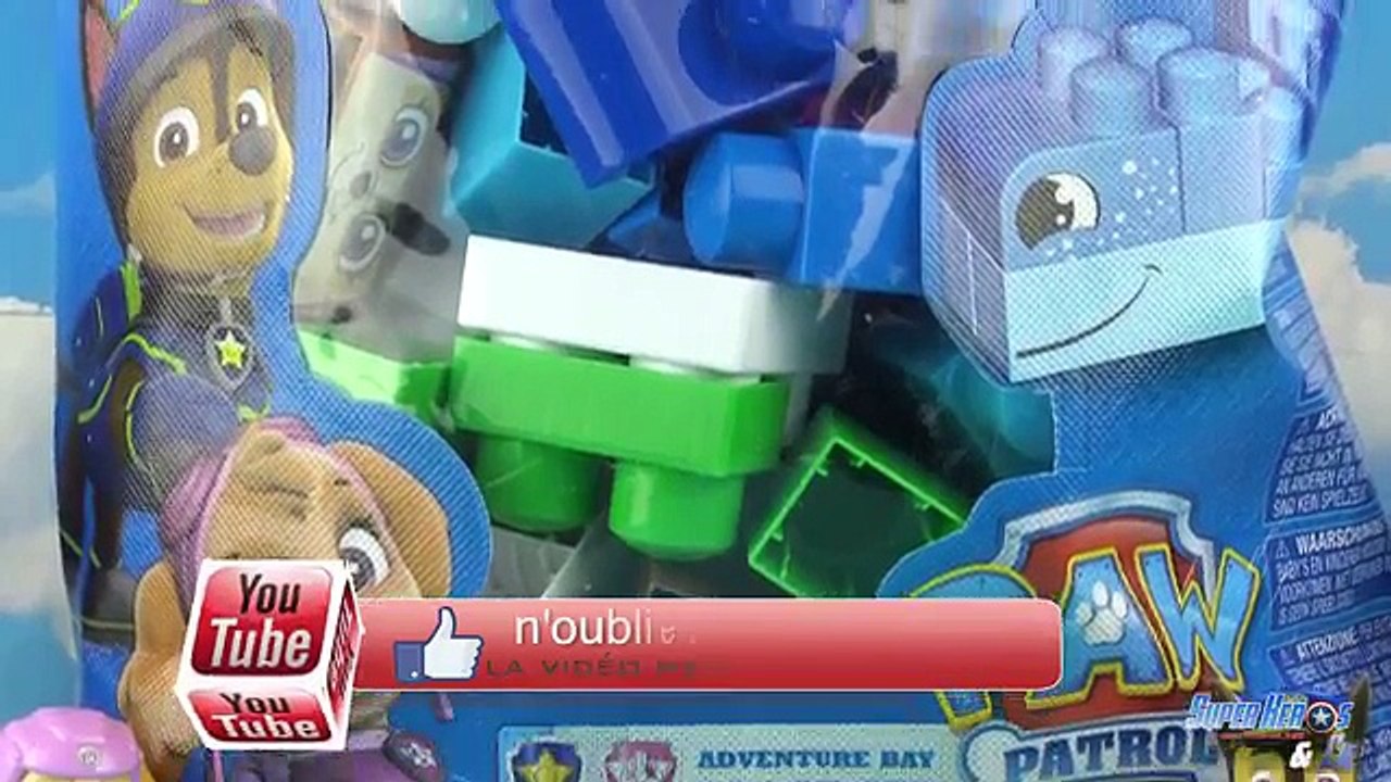 Paw Patrol Ionix Junior Adventure Bay Blok Set Pat Patrouille Chase Mega Bloks Jouet Toy Review