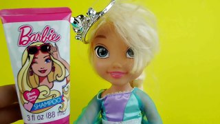 روتين العناية بشعر العرايس ألعاب بنات الملكة إليسا - Hair routine for Queen Elsa