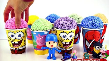Slime Goo Minecraft Peppa Pig Pocoyo Cartoon Surprise Cups Toys StrawberryJamToys