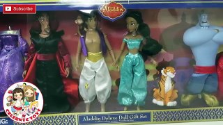 New Disney Princess Jasmine Aladdin Deluxe Gift Set Jafar Genie Abu Raja