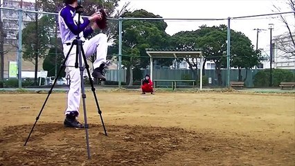 【直球・チェンジアップ】右投げのフォームを意識して左投げで投球練習（カット少なめ）