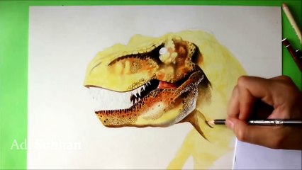 Menggambar T-Rex 3D Seperti Gambar Hidup