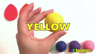 LEARN COLORS with Play Doh GIANT Rainbow Surprise Eggs For Kids And Children