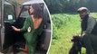 Victoria Beckham shows off her toned legs in backless green midi dress as she glams up for a day in the countryside